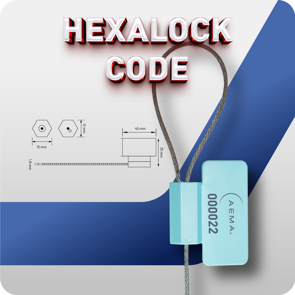 Hexalock Code | Sello de Cable con Paleta 100 Pzas.
