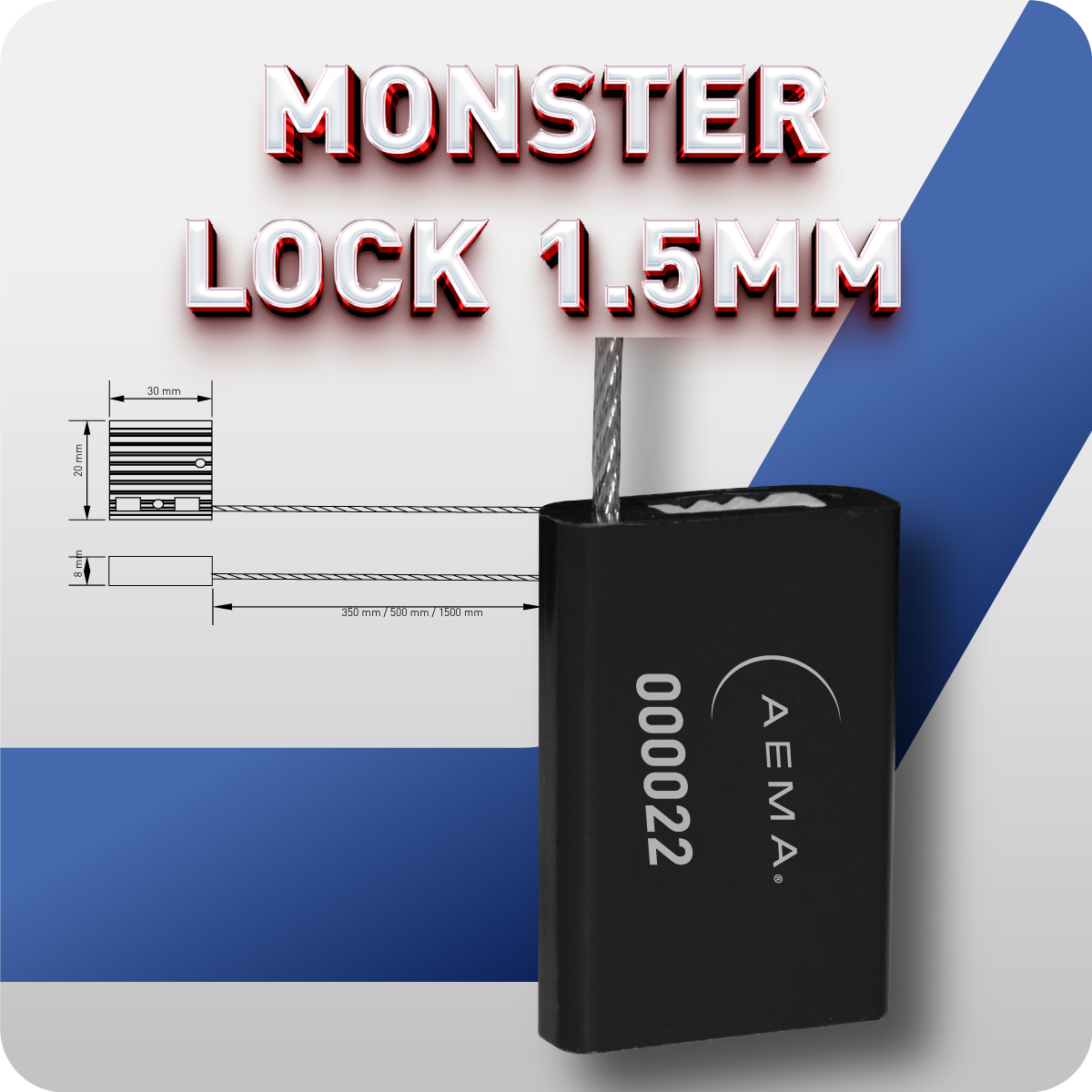 Monster Lock 1.5mm | Sellos de Cable 100 Pzas.