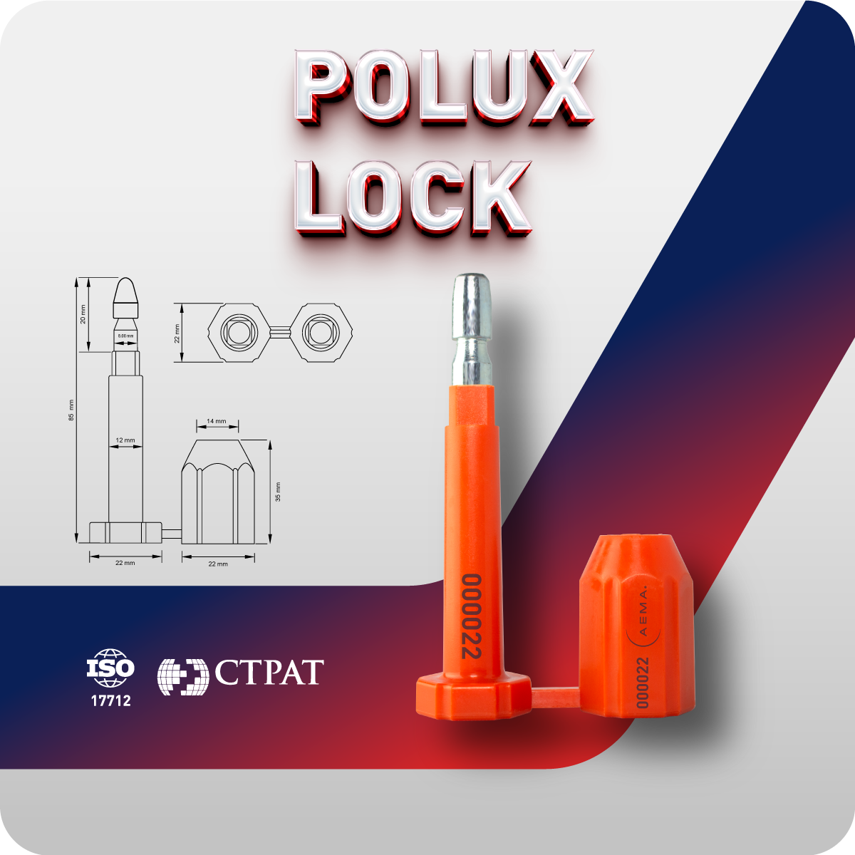 Polux Lock | Sello de Alta Seguridad - ISO 17712