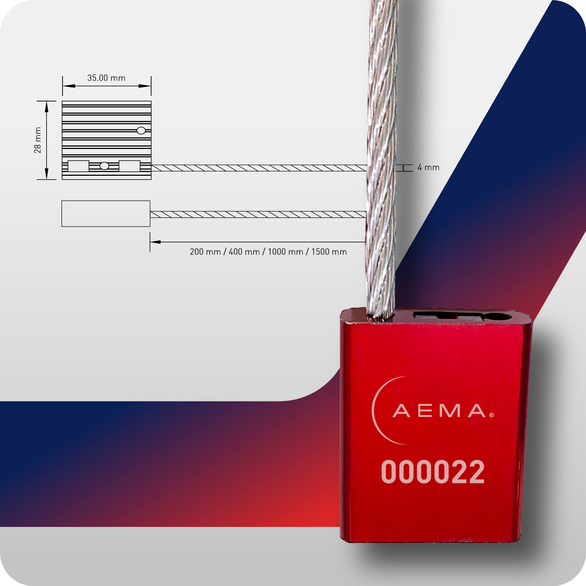 Monster Lock 4 mm | Sello de Cable 100 Pzas.