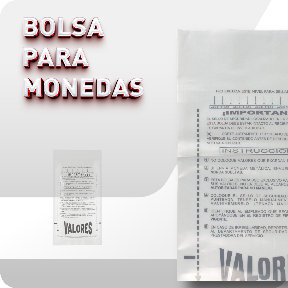 Bolsa para Monedas | 30 x 50  con orificios | Paq. 500 Pzas.