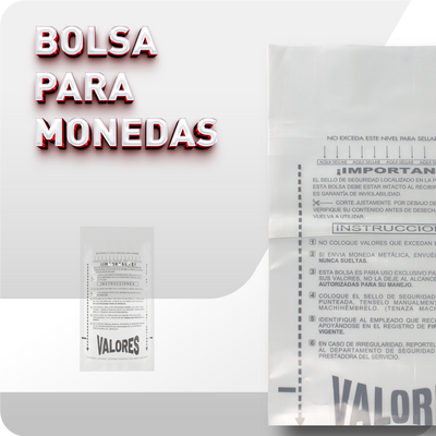 Bolsa para Monedas | 30 x 50  con orificios | Paq. 500 Pzas.