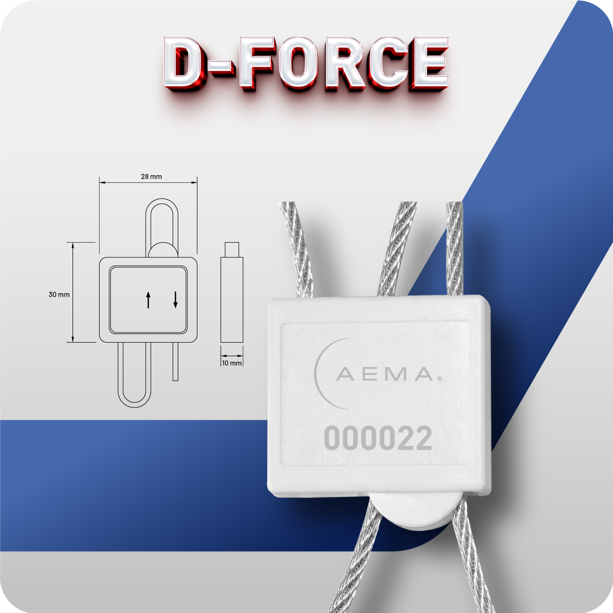DForce | Sello de Cable Doble Paso 100 Pzas.
