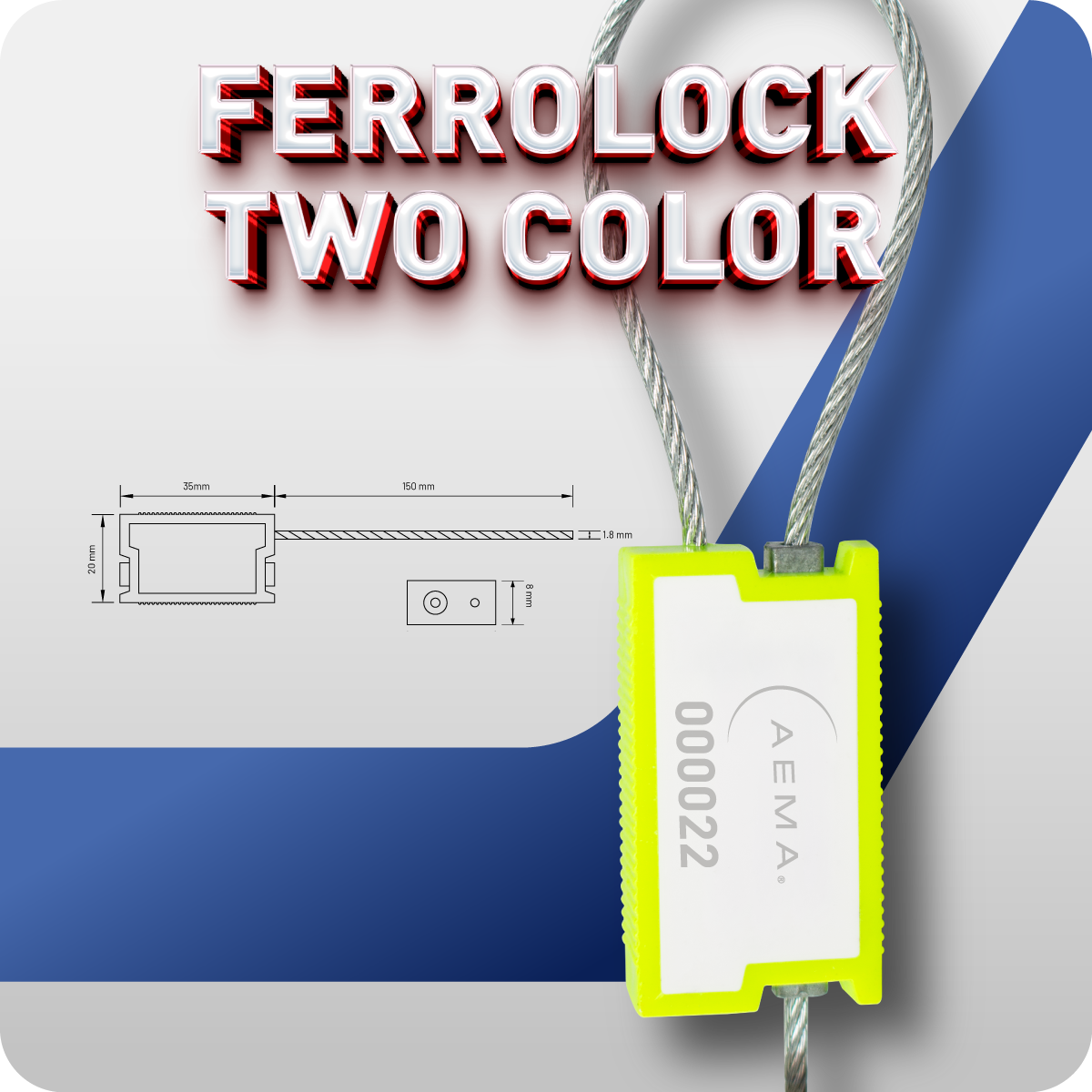 Ferrolock Two Color | Sello de Cable Bicolor 100 Pzas.