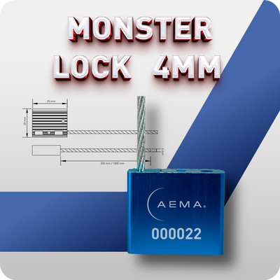 Monster Lock 4 mm | Sello de Cable 100 Pzas.