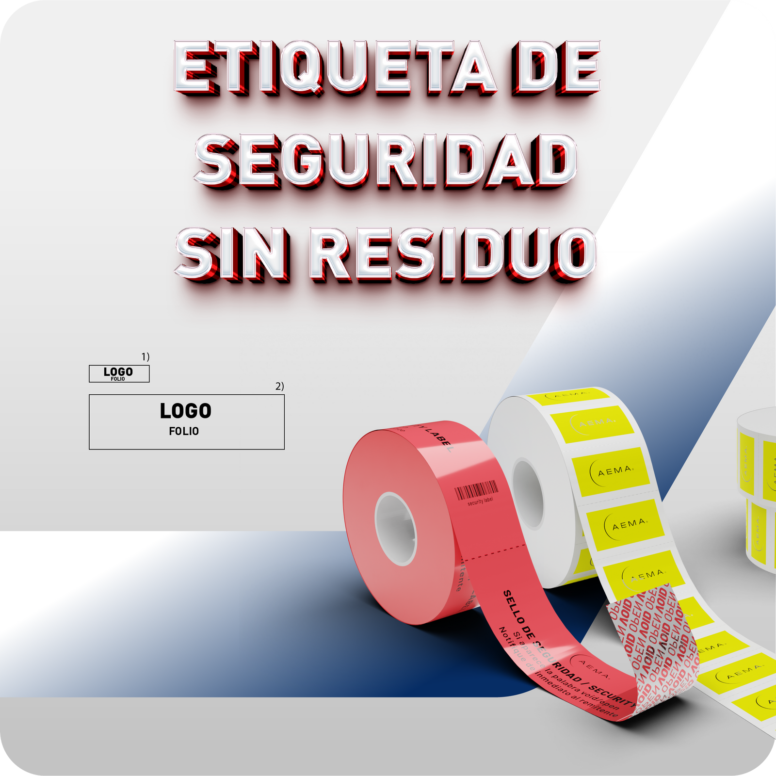 Etiqueta de Seguridad Sin Residuo 25 x 55 mm | 1,000 Pzas.