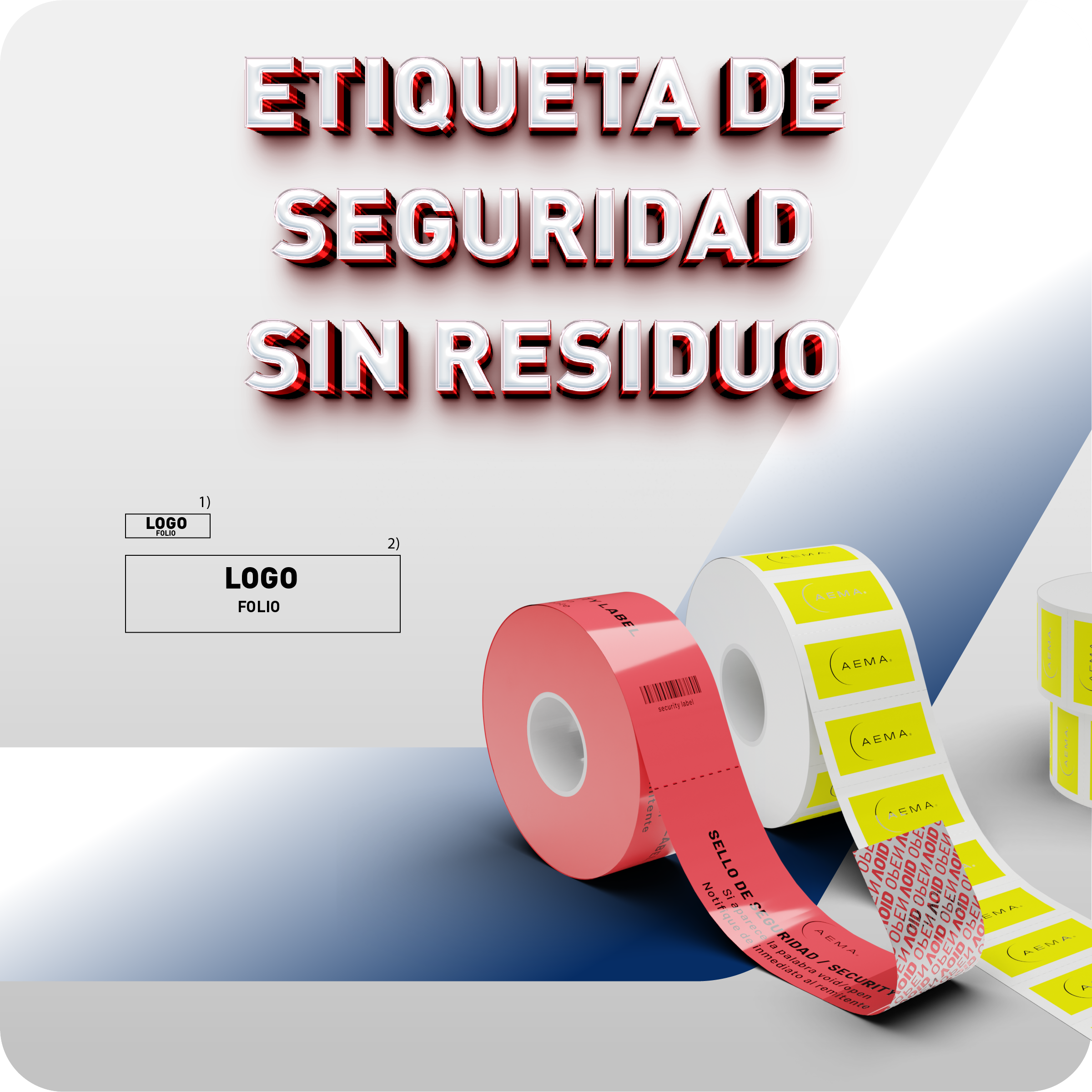 Etiqueta de Seguridad Sin Residuo 25 x 55 mm | 1,000 Pzas.