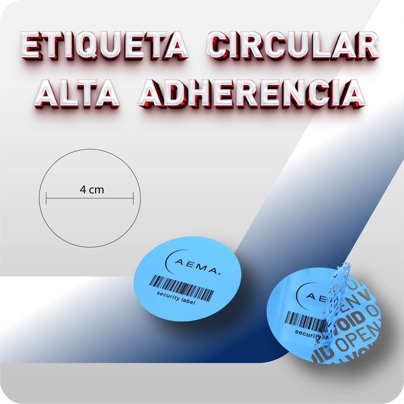 Etiqueta Circular de Seguridad con Residuo | 1,000 Pzas.