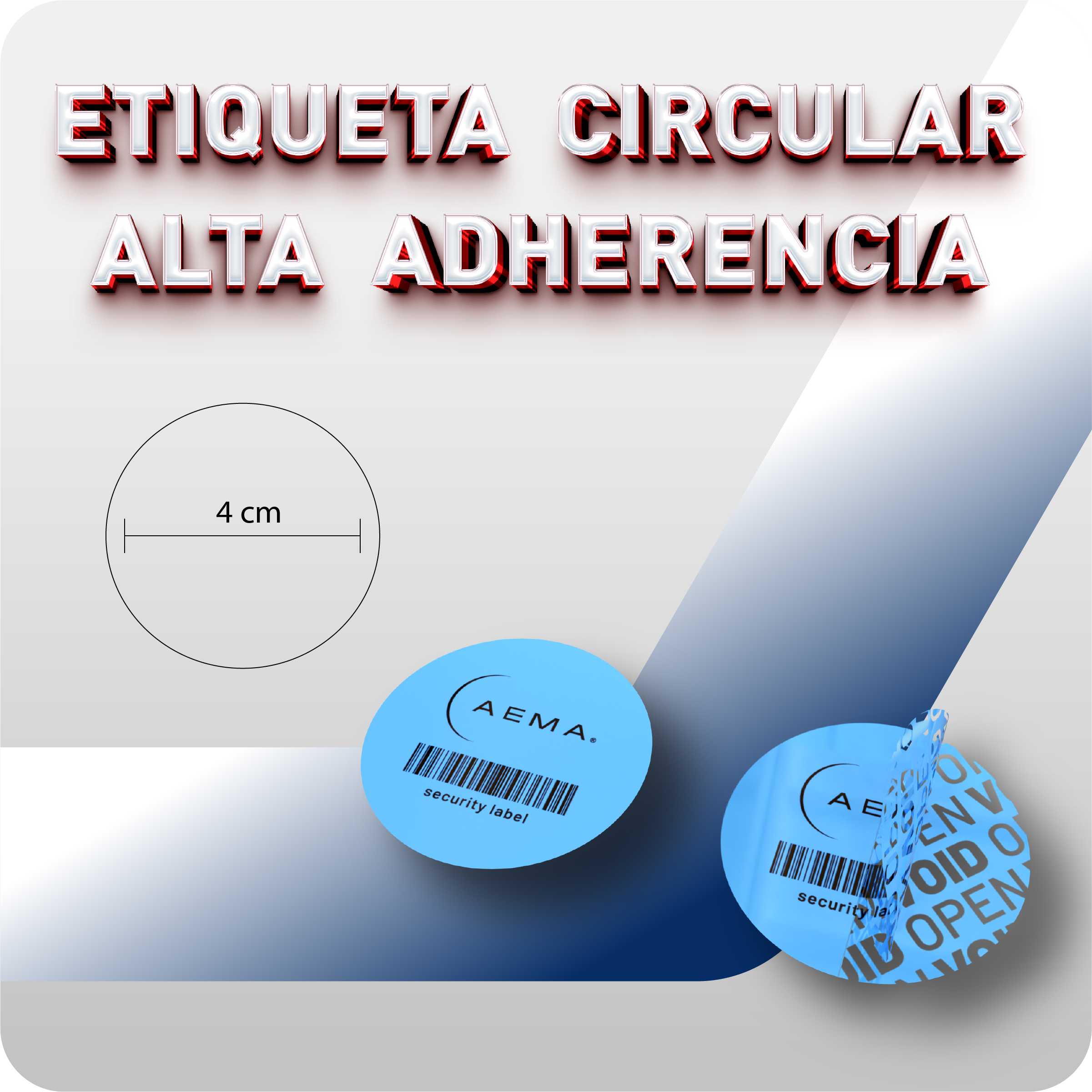 Etiqueta Circular de Seguridad con Residuo | 1,000 Pzas.