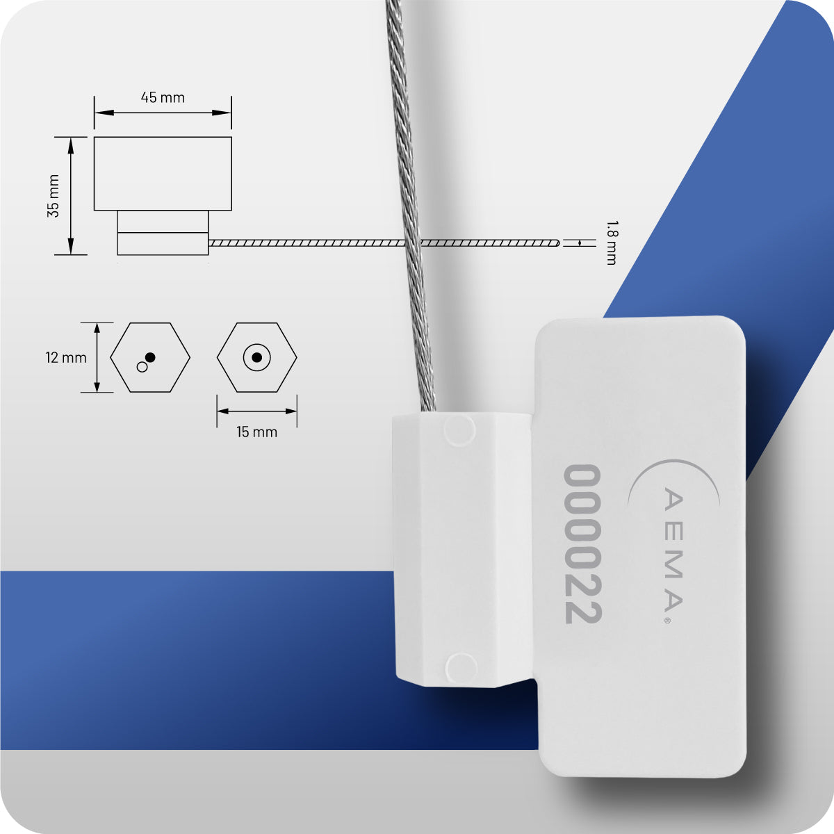 Hexalock Code | Sello de Cable con Paleta 100 Pzas.